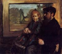 Degas, Edgar - Henri Rouart and His Daughter Helene